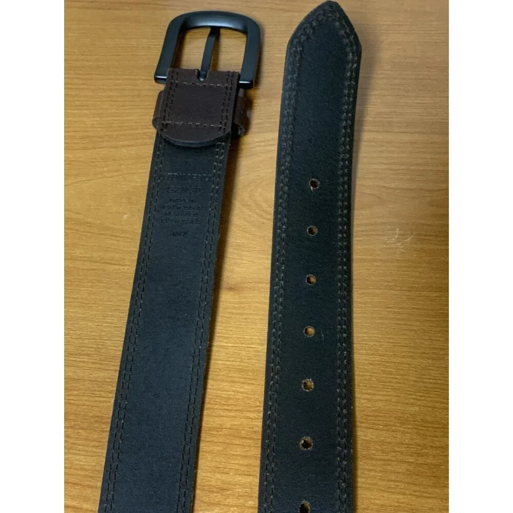 Dickies Brown Leather Men’s Belt Black Buckle Size 52”